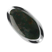 Sterling Silver Bloodstone Large Oval Statement Ring R013