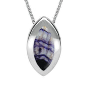 Sterling Silver Blue John Framed Marquise Necklace, P861.