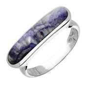 Sterling Silver Blue John Lineaire Petite Oval Ring. R1006.