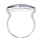 Sterling Silver Blue John Lineaire Petite Oval Ring. R1006.