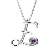 Sterling Silver Blue John Love Letters Initial E Necklace P3452C
