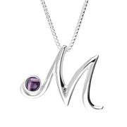 Sterling Silver Blue John Love Letters Initial M Necklace P3460C