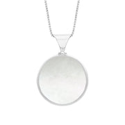 Sterling Silver Blue John Mother of Pearl Queens Jubilee Hallmark Double Sided Round Necklace
