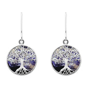 Sterling Silver Blue John Small Round Tree of Life Two Piece Set S064