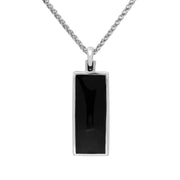 Sterling Silver Blue John Whitby Jet Double Sided Fob Necklace. p831.