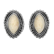 Sterling Silver Coquina Foxtail Small Marquise Stud Earrings E1844