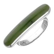 Sterling Silver Jade Lineaire Long Oval Ring R1005