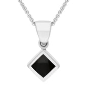 Sterling Silver Whitby Jet Square Four Piece Set