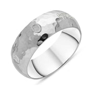 Sterling Silver King's Coronation Hallmark Hammered 8mm Ring