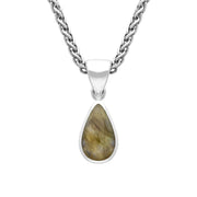 Sterling Silver Labradorite Dinky Pear Necklace, P450