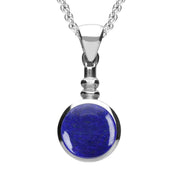 Sterling Silver Lapis Lazuli Bottle Top Necklace. P010.