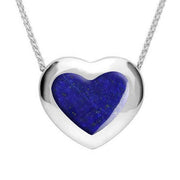 Sterling Silver Lapis Lazuli Framed Heart Necklace. P1554.
