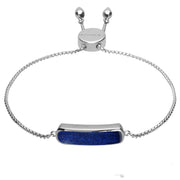 Sterling Silver Lapis Lazuli Lineaire Petite Bracelet B1072.