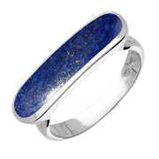 Sterling Silver Lapis Lazuli Lineaire Petite Oval Ring R1006