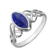 Sterling Silver Lapis Lazuli Marquise Celtic Ring. R462.