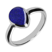 Sterling Silver Lapis Lazuli Pear Shaped Ring. R408.