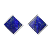 Sterling Silver Lapis Lazuli Rhombus Earrings E015.