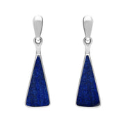 Sterling Silver Lapis Lazuli Triangle Drop Earrings E145