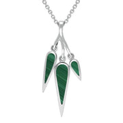 Sterling Silver Malachite Toscana Three Drop Graduated Necklace, P1611