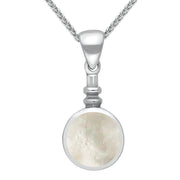 Sterling Silver Mother of Pearl Bottle Top Necklace P010