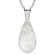 Sterling Silver Mother of Pearl Classic Teardrop Necklace. P024.