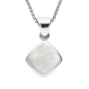 Sterling Silver Mother of Pearl Dinky Cushion Necklace. P452.