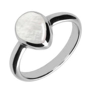 Sterling Silver Mother of Pearl Pear Shaped Ring. R408.
