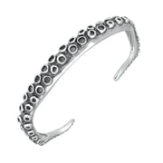 Sterling Silver Octopus Tentacle Torc Bangle, B1150