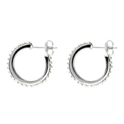Sterling Silver Pearl Hoop Earrings E1693