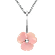 Sterling Silver Pink Conch Clover Tuberose Necklace, P2851