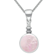 Sterling Silver Pink Mother of Pearl Bottle Top Necklace P010