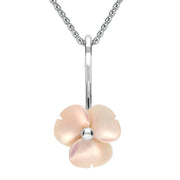 Sterling Silver Pink Mother of Pearl Tuberose Clover Necklace P2851