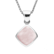 Sterling Silver Pink Mother of Pearl Dinky Cushion Necklace. P452.