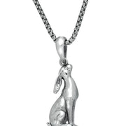 Sterling Silver Small Sitting Hare Necklace. P2520C