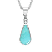 Sterling Silver Turquoise Bottle Top Pear Necklace. P011.