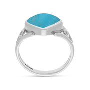 Sterling Silver Turquoise Cushion Cut Ring R1246