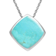 Sterling Silver Turquoise Cushion Necklace. P1474.
