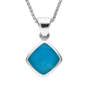 Sterling Silver Turquoise Dinky Cushion Necklace. P452.