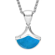 Sterling Silver Turquoise Fan Shaped Necklace. P387.