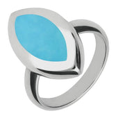 Sterling Silver Turquoise Framed Marquise Ring R497