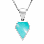 Sterling Silver Turquoise Kite Shaped Necklace. P386.