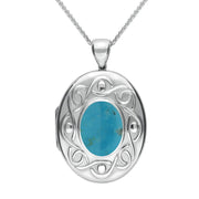 Sterling Silver Turquoise Large Celtic Oval Locket. p206.