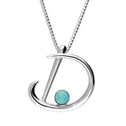 Sterling Silver Turquoise Love Letters Initial D Necklace P3451C