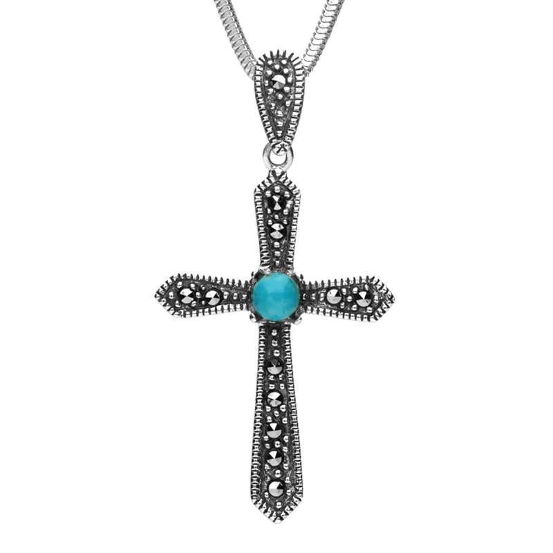 Turquoise and clearance silver cross necklace