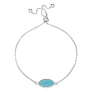 Sterling Silver Turquoise Marquise Stone Adjustable Bracelet, B1129.