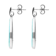 Sterling Silver Turquoise Pointed Pear Drop Earrings. E218.