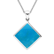 Sterling Silver Turquoise Rhombus Necklace. P084.