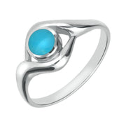 Sterling Silver Turquoise Round Twist Ring R030