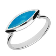 Sterling Silver Turquoise Toscana  Side Marquise Ring R513