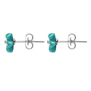 Sterling Silver Turquoise Tuberose Desert Rose Stud Earrings, E2154.